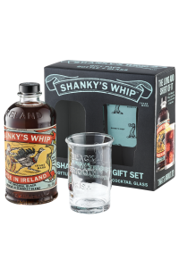 Shanky's Whip Black Irish Whiskey Liqueur + szklanka | Zestaw | 0,7L | 33%