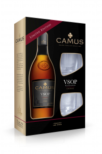 Cognac Camus VSOP Elegance 40%a..+2 szkl.