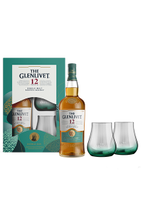Glenlivet Whisky 12YO + 2 szklanki | Zestaw | 0,7L | 40%