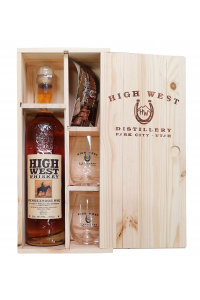 High West Whiskey Rendezvous Rye + 2 szklanki w drewnianym pudełku | Zestaw | 0,7L | 46%