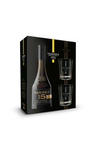Torres 15YO Brandy + 2 szklanki | Zestaw | 0,7L | 40%
