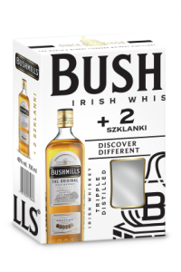 Bushmills Original + 2 szklanki | Zestaw | 0,7L | 40%