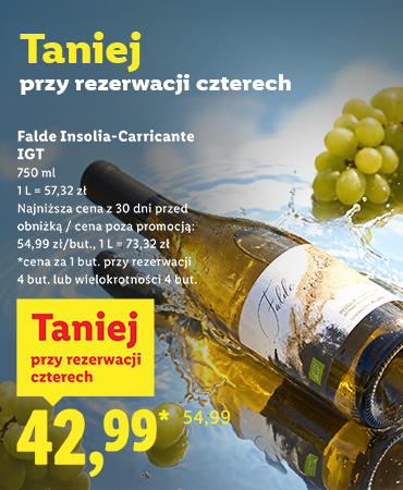Taniej przy rezerwacji 4 sztuka wina Insolia-Carricante “Falde”