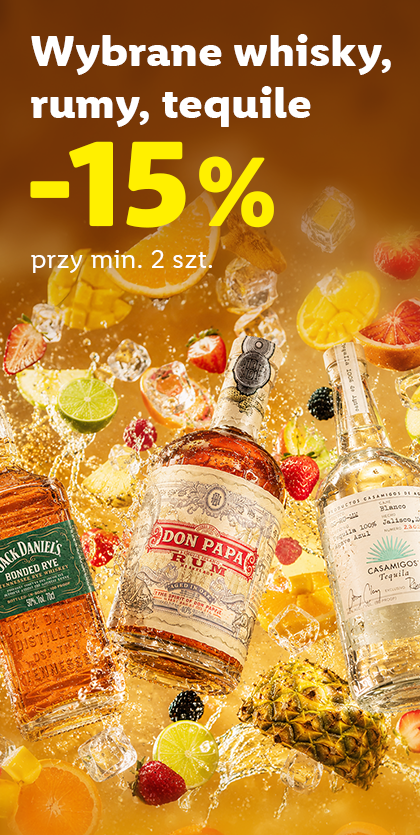 Wybrane: whisky, rum, tequila -15% przy min. 2 szt.