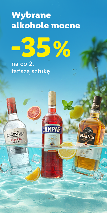 Rabat 35% na co drugą (tańszą) sztukę z wybranych alkoholi mocnych