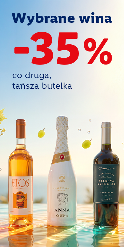 Wybrane wina co 2 tańsza sztuka -35%