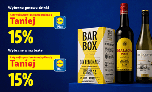 -15 % na wybrane wina białe i drinki tylko z Lidl Plus!
