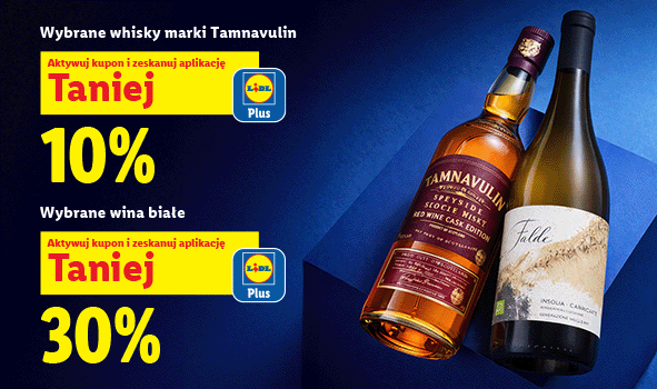 Wybrane whisky marki Tamnavulin -10 lub wybrane wina białe -30% tylko z Lidl Plus