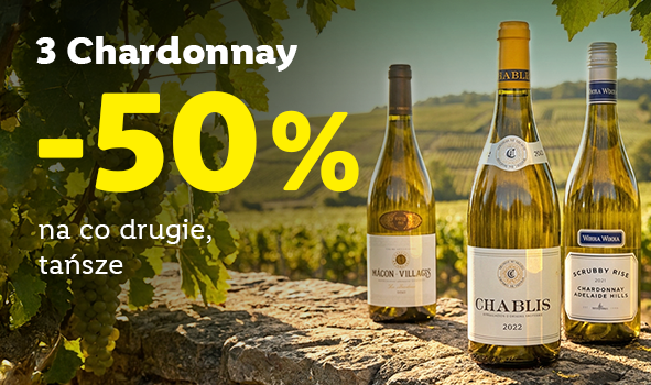 wybrane chardonnay: -50% na co 2 sztukę 