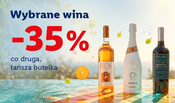 Wybrane wina co 2 tańsza sztuka -35%