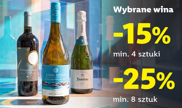 Wybrane wino 4 sztuki - 15% lub 8 sztuk 25%