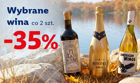 Rabat 35% na co drugą (tańszą) sztukę z wybranych win