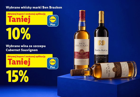  Wybrane whisky marki Ben Bracken -10% oraz wina ze szczepu Cabernet Sauvignon -15%