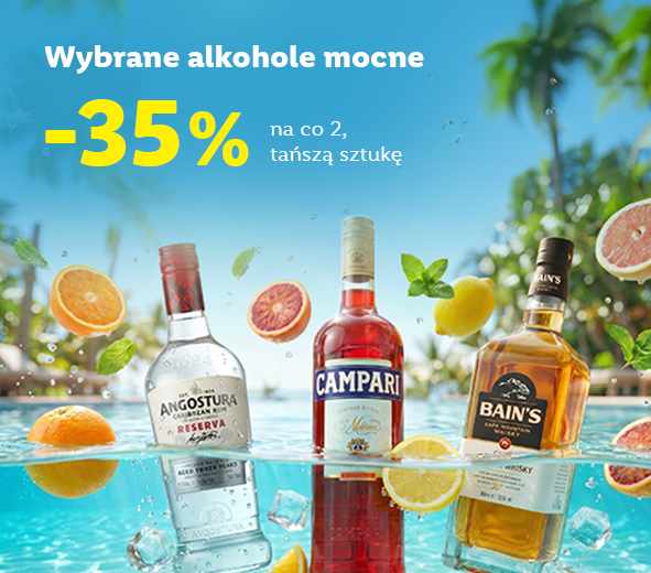 Rabat 35% na co drugą (tańszą) sztukę z wybranych alkoholi mocnych