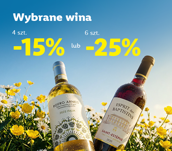 Wybrane wina -15% przy min. 4 szt. lub -25% przy min. 6 szt.