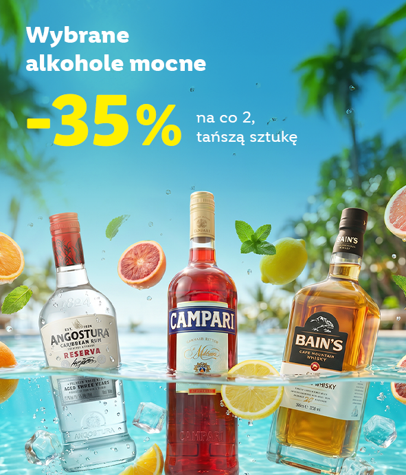 Rabat 35% na co drugą (tańszą) sztukę z wybranych alkoholi mocnych