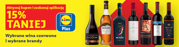 Lidl Plus, wybrane wina czerwone i brandy do -15%