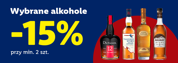 Wybrane alkohole mocne -15% przy rezerwacji min. 2 sztuk