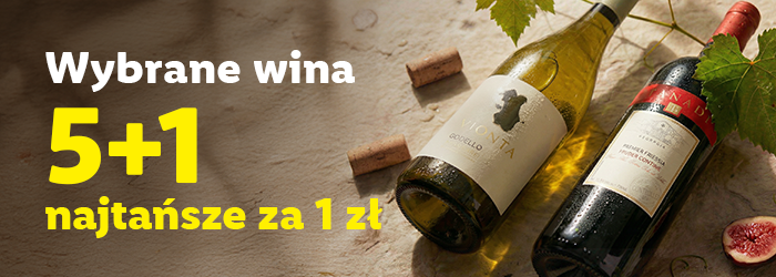 Wybrane wina 5+1, najtańsze za 1 zł.