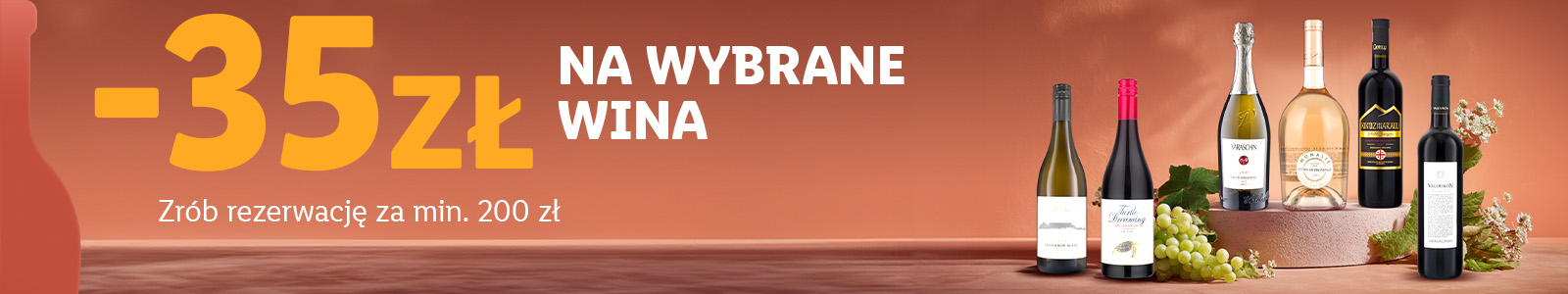-35 zł na wybrane wina; zrób rezerwację za min. 200 zł