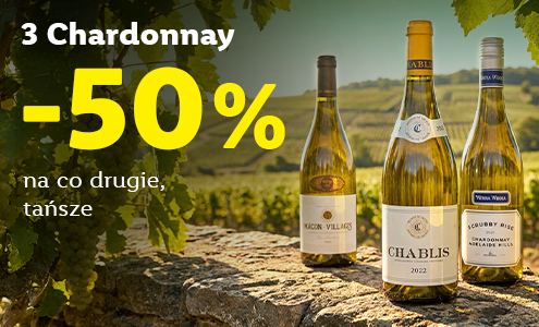 wybrane chardonnay: -50% na co 2 sztukę 