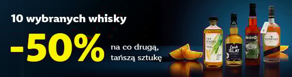 10 wybranych whisky -50% na co drugą, tańszą sztukę